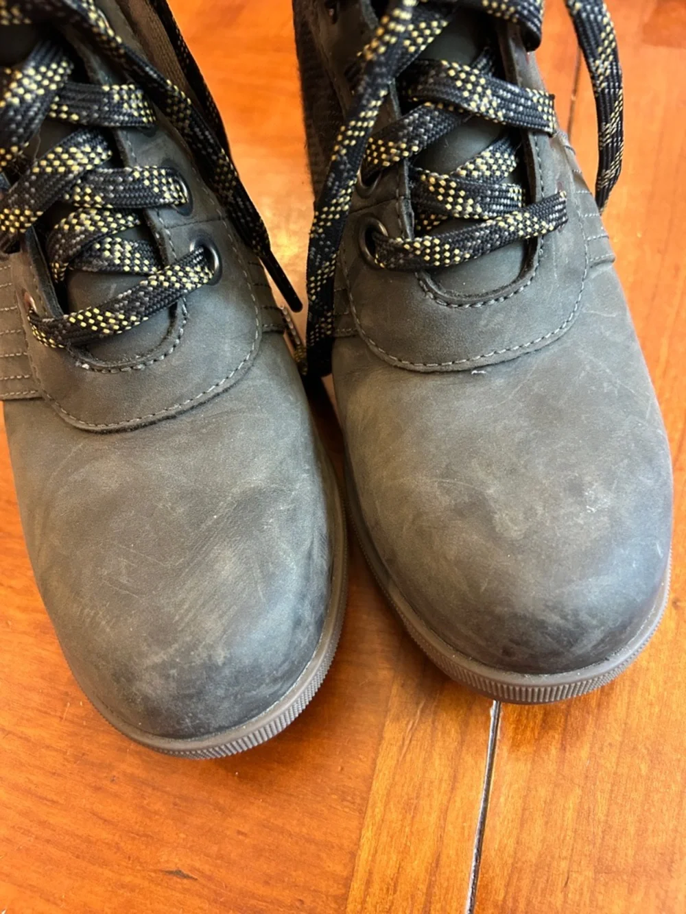 Sorel army green plaid Lexie wedges ankle boots